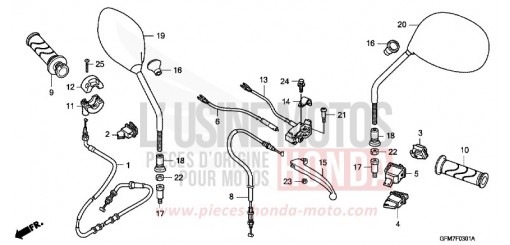 HANDLE LEVER/SWITCH/CABLE (NHX110WHA) NHX110WHA de 2010